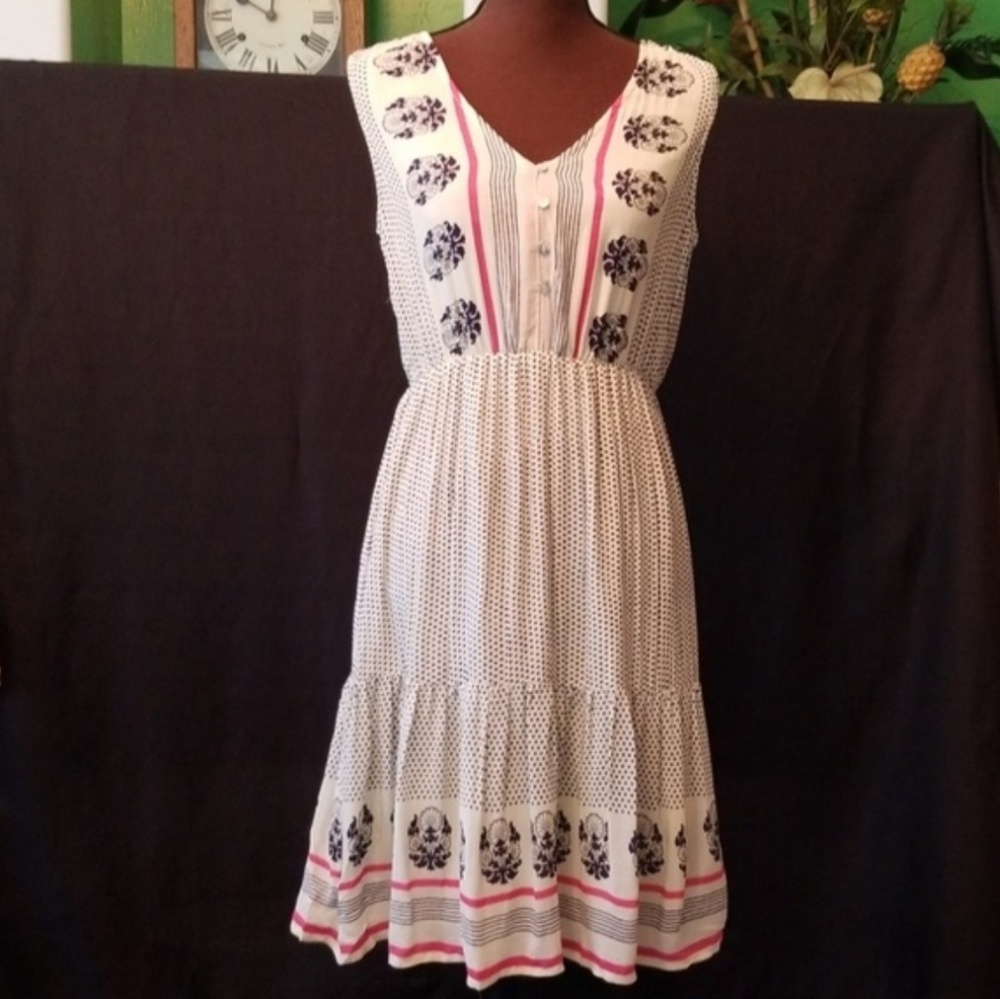 NEW Lucky Brand Luna Border Print Dress
